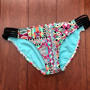 Colorful Strappy Side Cheeky Bikini Bottom